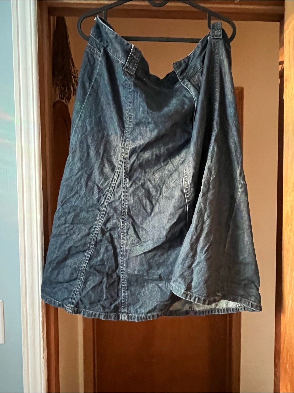 Denim Midi Skirt - Blue